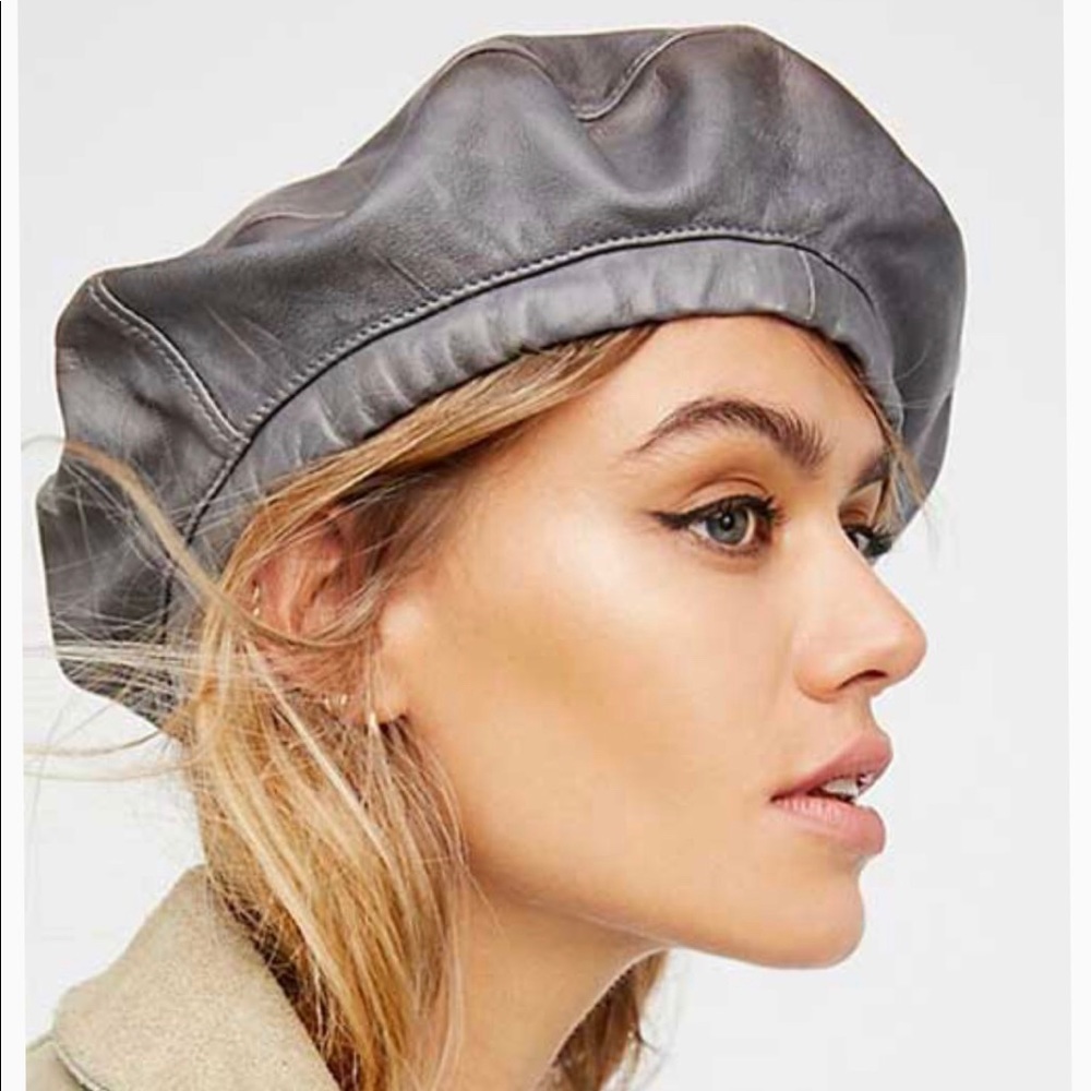 Neiman Marcus Beret Leather Hat Vintage